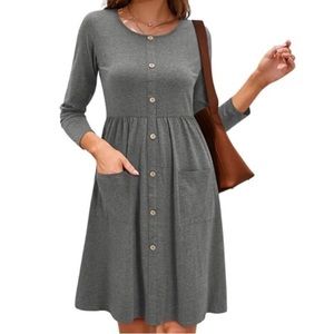 Button down Midi Dress Pockets